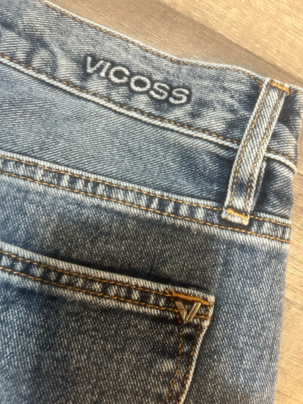 Vigoss Mid-Blue Wide Leg Distressed Jeans - Picture 3 of 8